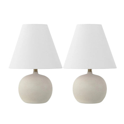 Set of Two 18" Clear Novelty Table Lamps With Cone Shades