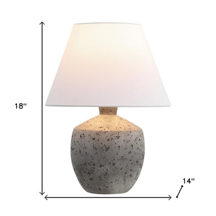 Set of Two 18" Gray Novelty Bedside Lamps With Empire Shades