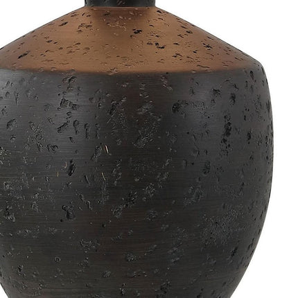 Set of Two 18" Black Urn Table Lamps With Empire Shades