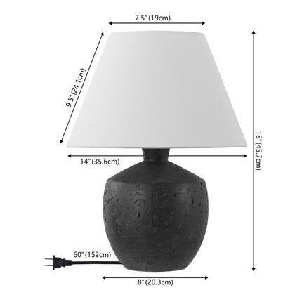 Set of Two 18" Black Urn Table Lamps With Empire Shades