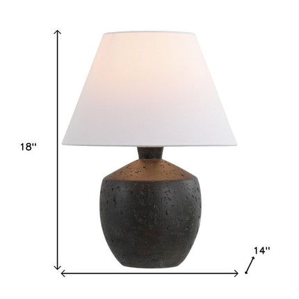 Set of Two 18" Black Urn Table Lamps With Empire Shades