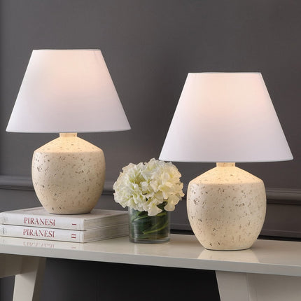 Set of Two 18" Clear Novelty Table Lamps With Empire Shades