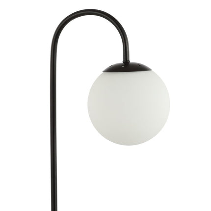 18" Black Globe Arched Lamp With Globe