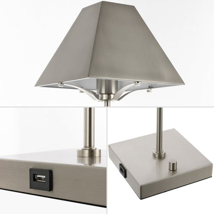 25" Nickel Table Lamp With Novelty Shade