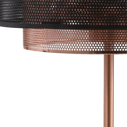 20" Copper Table Lamp With Cylinder Shade