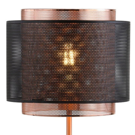 20" Copper Table Lamp With Cylinder Shade