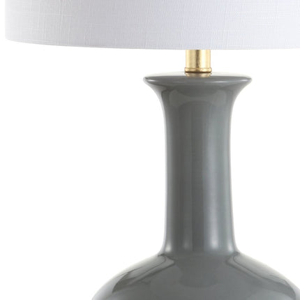 27" Steel Blue And Gold Novelty Table Lamp With Drum Shade
