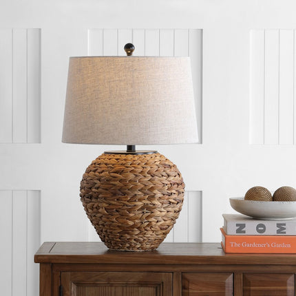 25" Clear Urn Table Lamp With Globe Shade