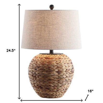25" Clear Urn Table Lamp With Globe Shade