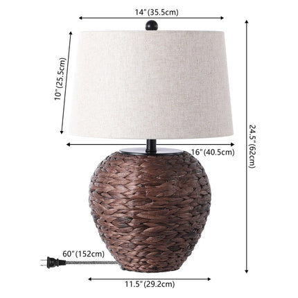 25" Clear Urn Table Lamp With Globe Shade