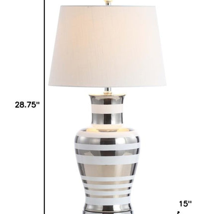 29" Silver Urn Table Lamp With Empire Shade