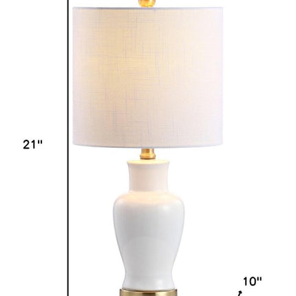 21" Gold Urn Table Lamp LED With Drum Shade