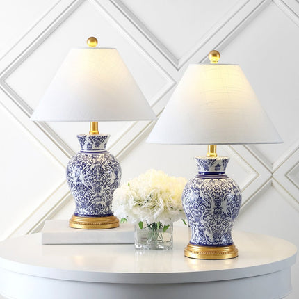 Set of Two 21" Gold Novelty Table Lamps LED With Empire Shades