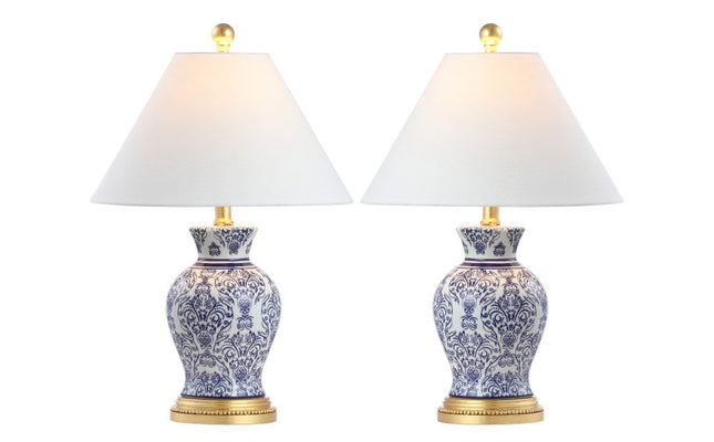Set of Two 21" Gold Novelty Table Lamps LED With Empire Shades