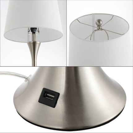 Set of Two 23" Clear Novelty Table Lamps With Empire Shades