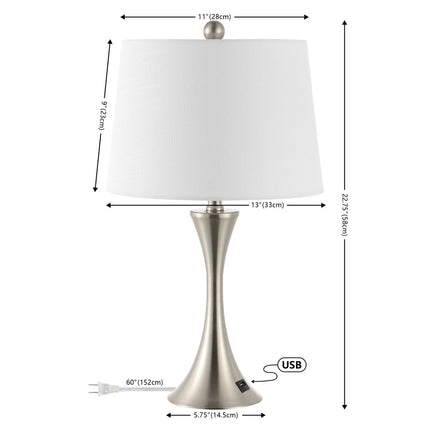 Set of Two 23" Clear Novelty Table Lamps With Empire Shades