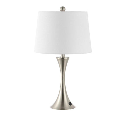 Set of Two 23" Clear Novelty Table Lamps With Empire Shades