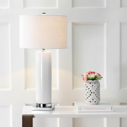 32" Silver Novelty Table Lamp LED With Drum Shade