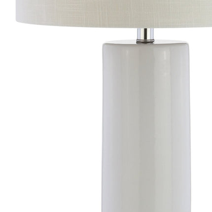 32" Silver Novelty Table Lamp LED With Drum Shade