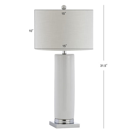 32" Silver Novelty Table Lamp LED With Drum Shade