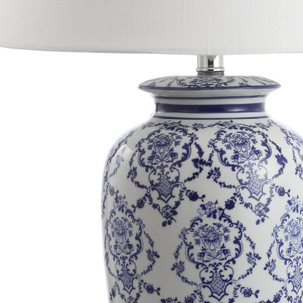 26" White Novelty Table Lamp With Globe Shade