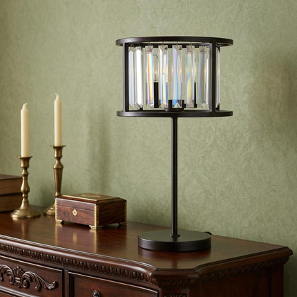 22" Antiqued Bronze Novelty Table Lamp LED With Globe Shade