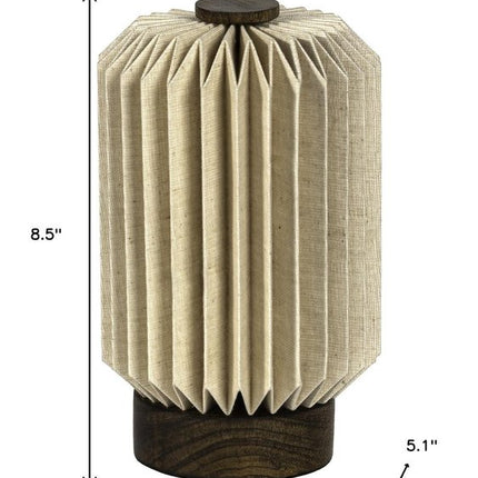 9" Natural Geometric Table Lamp LED With Cylinder Shade