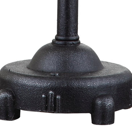 20" Black Geometric Novelty Table Lamp With Drum Shade