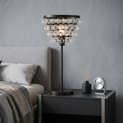 25" Bronze Lantern Table Lamp With Drum