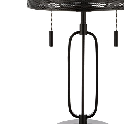 27" Antiqued Bronze Novelty Table Lamp With Drum Shade