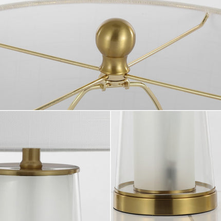 Set of Two 26" Gold Lighthouse Table Lamps With Drum Shades