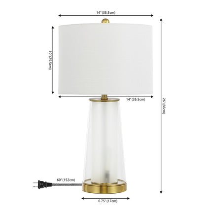 Set of Two 26" Gold Lighthouse Table Lamps With Drum Shades