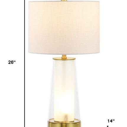 Set of Two 26" Gold Lighthouse Table Lamps With Drum Shades