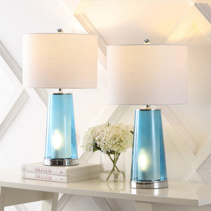 Set of Two 26" Silver Lighthouse Table Lamps With Drum Shades