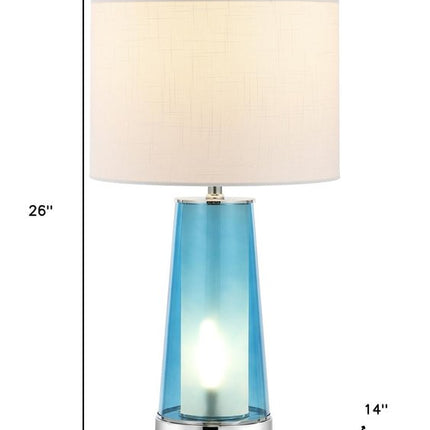 Set of Two 26" Silver Lighthouse Table Lamps With Drum Shades