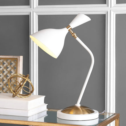 22" White Table Lamp LED With Bell Shade