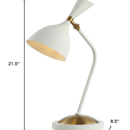 22" White Table Lamp LED With Bell Shade