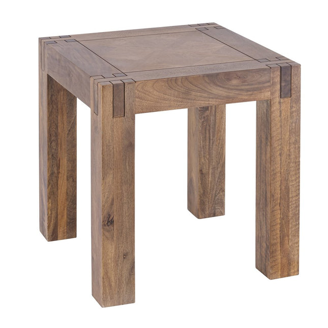 24" Brown Solid Wood Square End Table