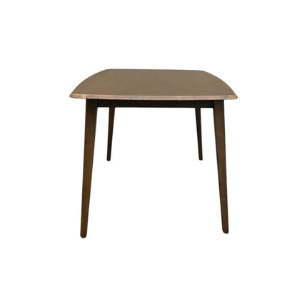 59" Walnut and Black Solid Wood Dining Table