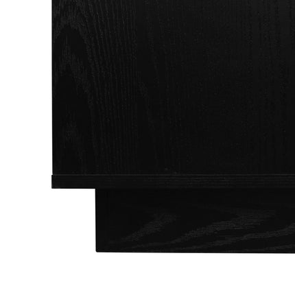 59" Black Wood Accent Cabinet With Four Doors