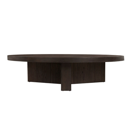 60" Espresso Wood Round Cross Legs Coffee Table