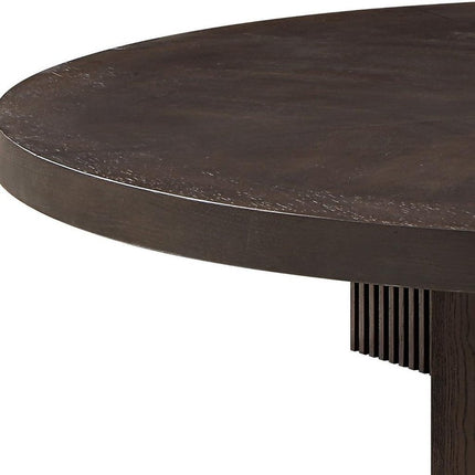 60" Espresso Wood Round Cross Legs Coffee Table