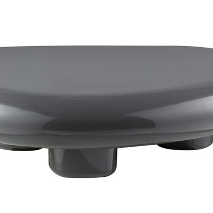 46" Gray Wood and Steel Oval Coffee Table