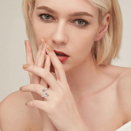 925 Sterling Silver Highland Cow Adjustable Open Rings Wholesale for Women Mom Grandma Mothers Day Gifts Daisy Ocean Jewelry Love You Forever