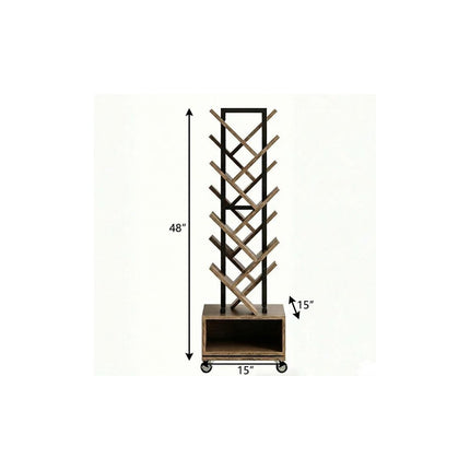 48" Brown Wood Sixteen Tier Etagere Bookcase