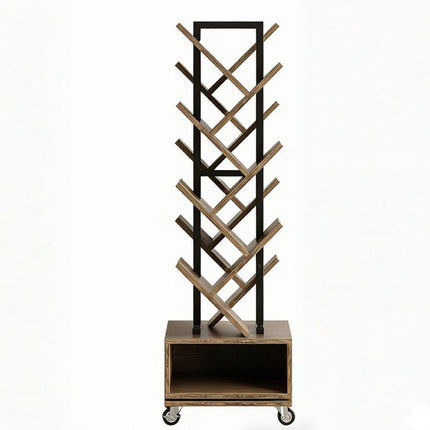 48" Brown Wood Sixteen Tier Etagere Bookcase