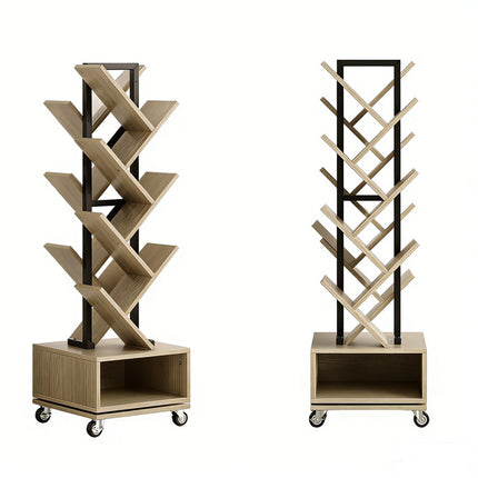 48" Gray Wood Sixteen Tier Etagere Bookcase