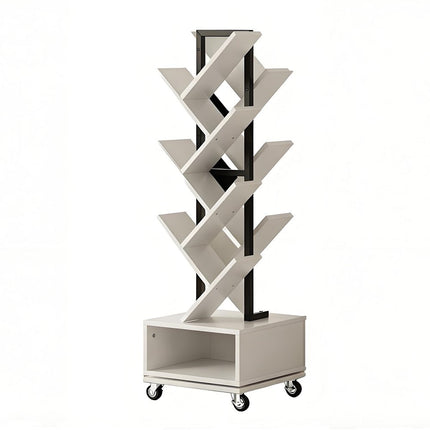 48" White Wood Sixteen Tier Etagere Bookcase