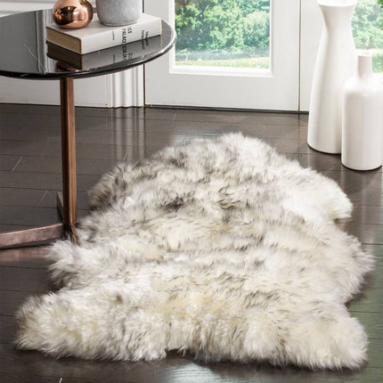 1pc Modern Luxury Shag Rug, Faux Fur Sheepskin, Polyester Acrylic, Machine Made, Knit, Medium Pile,