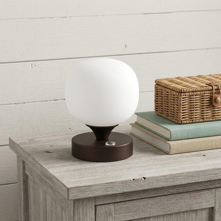 6" Antiqued Bronze Novelty USB Table Lamp With Globe Shade